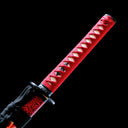 Authentic Katana Sword – Handmade T10 Clay Tempered Edge Blade – Red Scabbard – Full Tang – Collector’s Edition