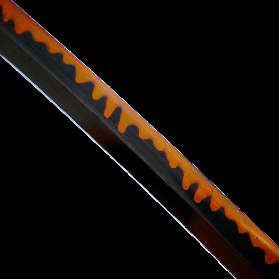 Authentic Katana Sword – Handmade T10 Clay Tempered Edge Blade – Red Scabbard – Full Tang – Collector’s Edition