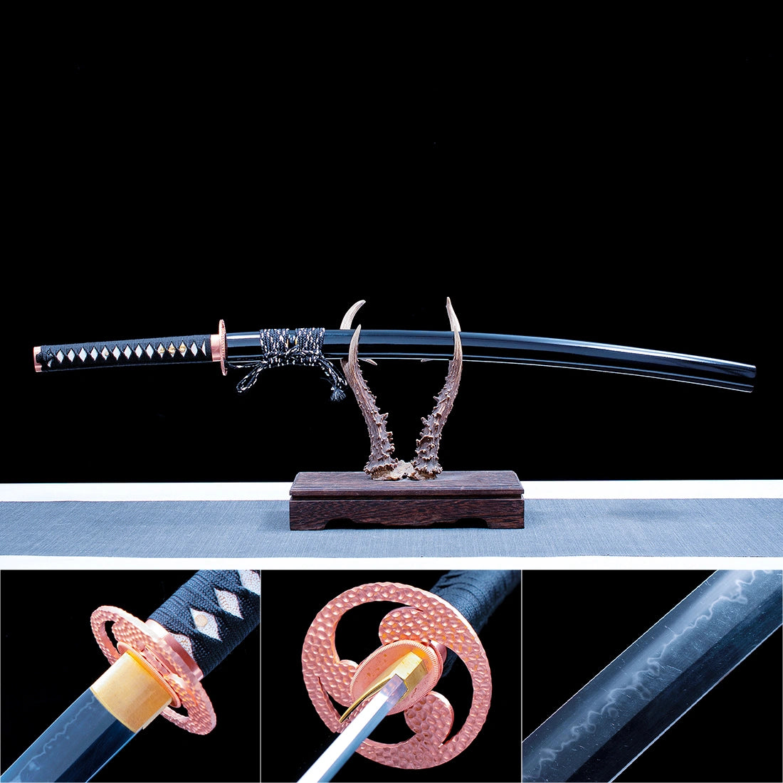 Real Katana Sword – High Performance T10 Carbon Steel Blade – Black – Full Tang