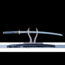 Authentic Katana – Handmade 1060 Carbon Steel Blade – Full Tang – Black Scabbard – Collector’s Edition