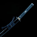 Authentic Katana – Handmade T10 High Carbon Steel Blade – Full Tang – Black Scabbard – Collector’s Edition