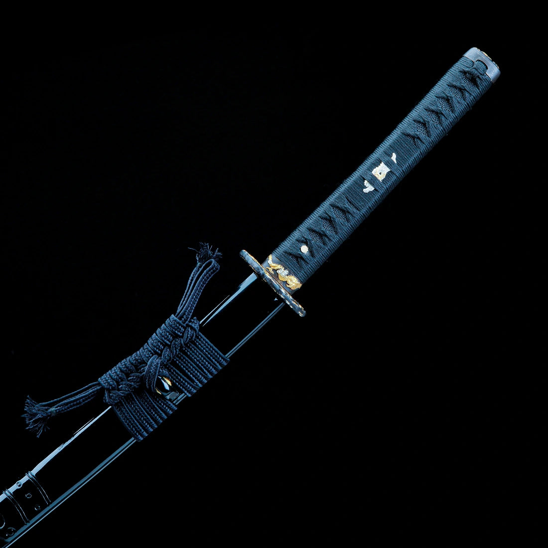 Authentic Katana – Handmade T10 High Carbon Steel Blade – Full Tang – Black Scabbard – Collector’s Edition