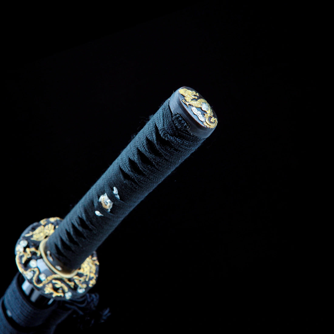 Authentic Katana – Handmade T10 High Carbon Steel Blade – Full Tang – Black Scabbard – Collector’s Edition