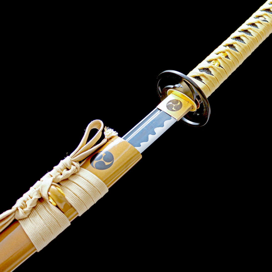 Authentic Katana – High performance Japanese Katana Sword – Black T10 Carbon Steel Blade – Full Tang