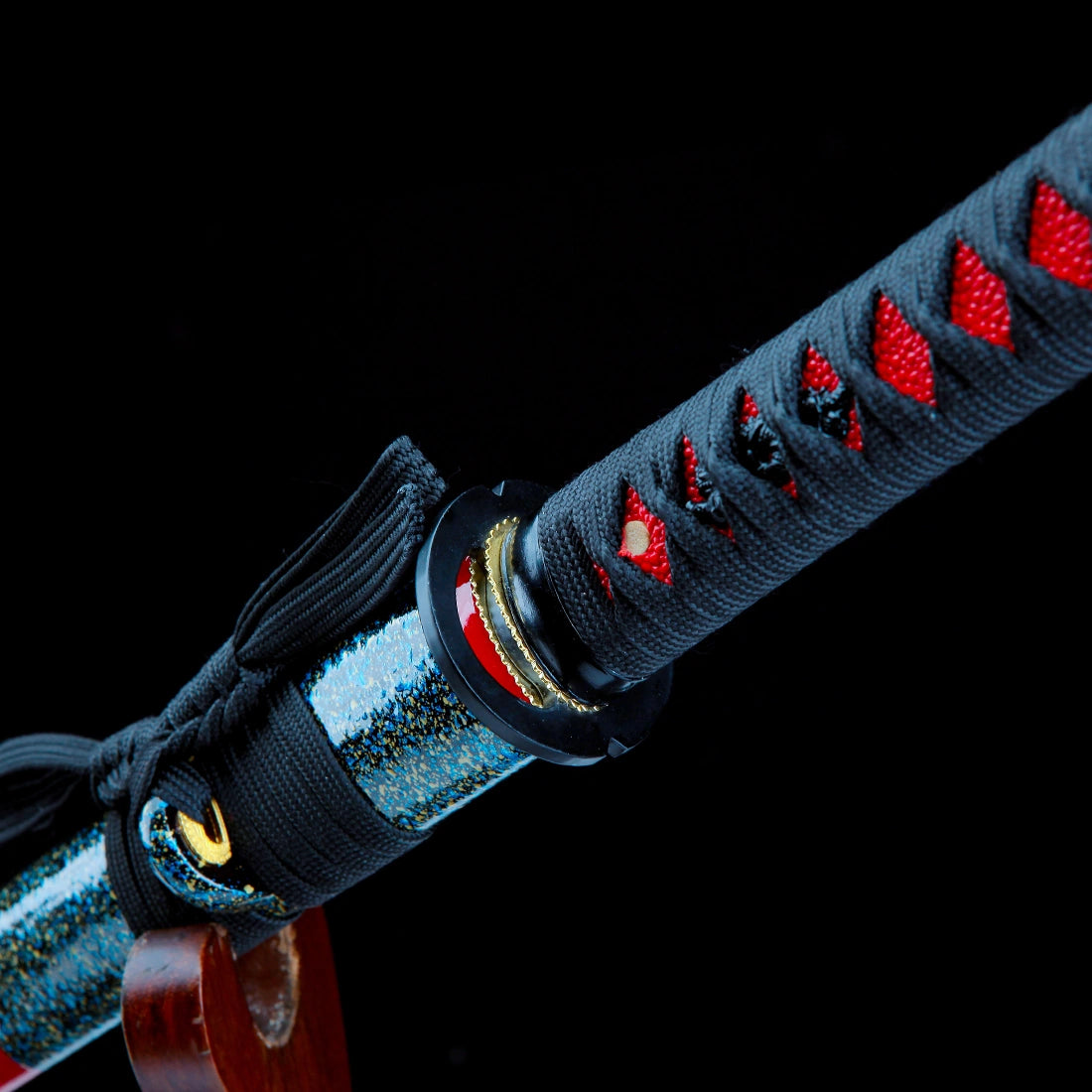 Authentic Ninjato – Handmade T10 Carbon Steel Blade – Full Tang – Red – Collector’s Edition