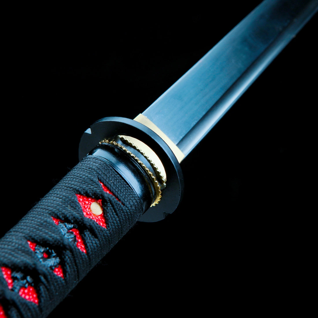 Authentic Ninjato – Handmade T10 Carbon Steel Blade – Full Tang – Red – Collector’s Edition