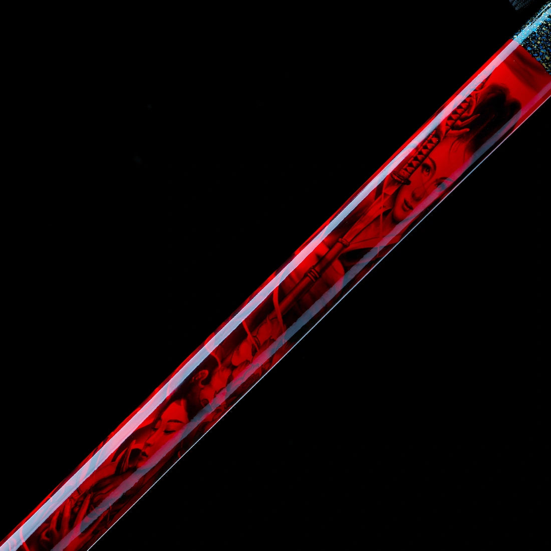 Authentic Ninjato – Handmade T10 Carbon Steel Blade – Full Tang – Red – Collector’s Edition