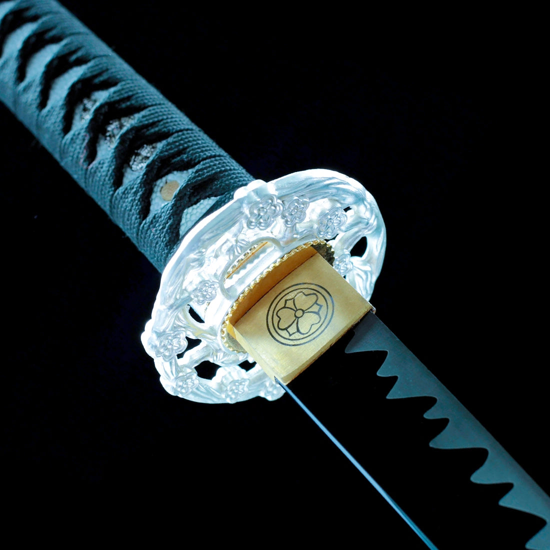 Real Samurai Sword – Handmade 1060 Steel Black Blade – Black Scabbard – Full Tang