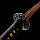 Real Katana Sword – Handmade 1065 Carbon Steel Blade – Gold Scabbard – Full Tang