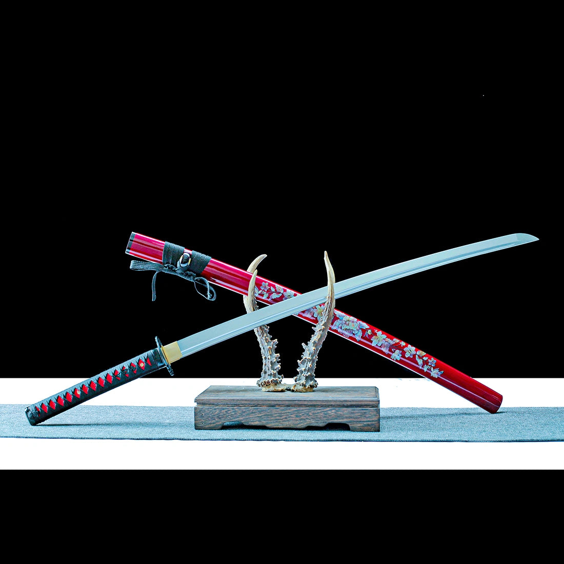 Real Katana Sword – Handmade T10 Carbon Steel Blade – Red – Full Tang – Premium Quality