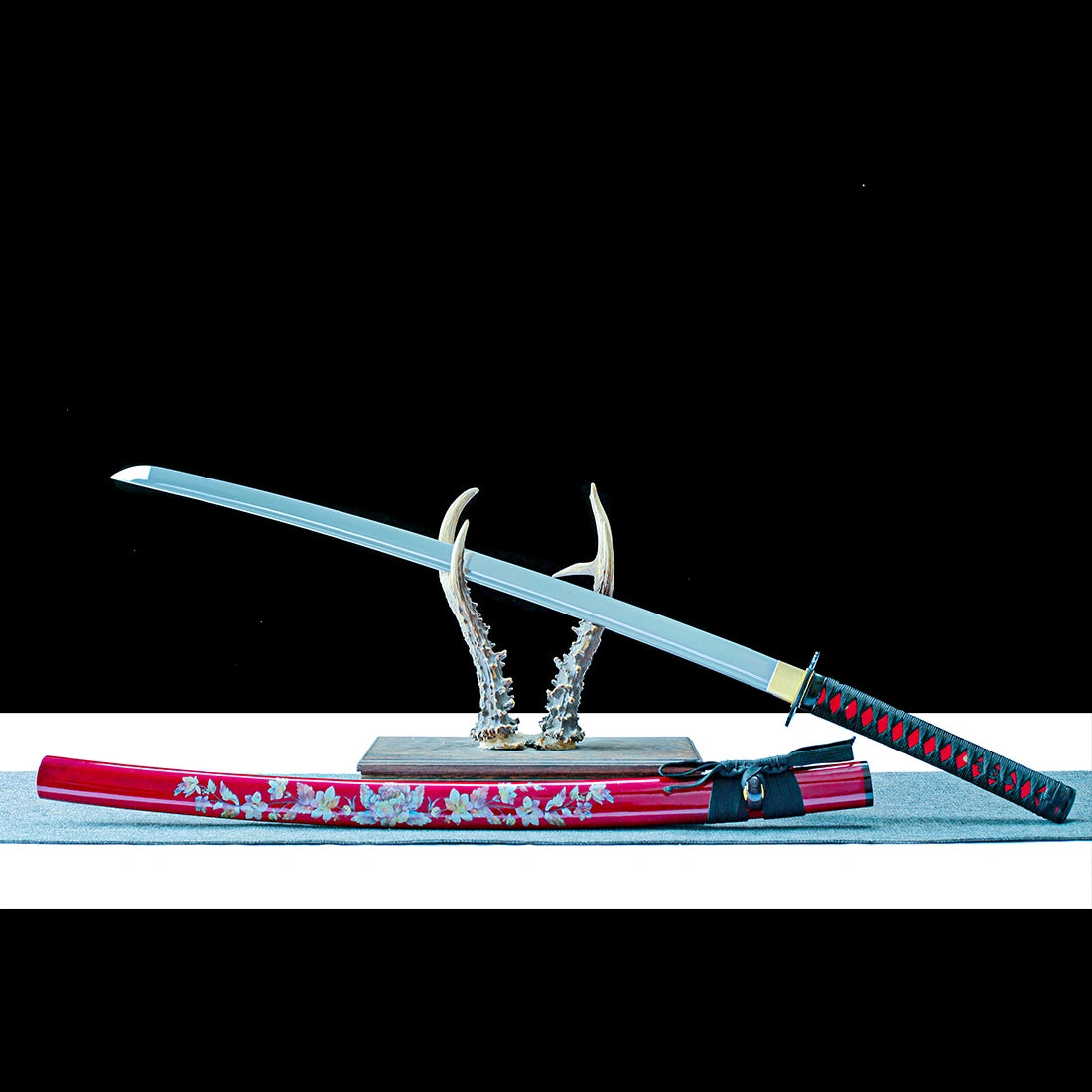 Real Katana Sword – Handmade T10 Carbon Steel Blade – Red – Full Tang – Premium Quality