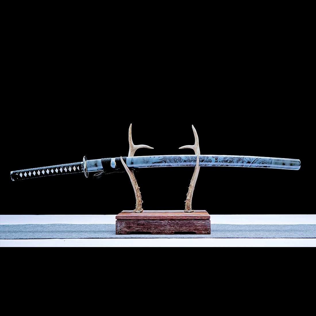 Real Katana Sword – Handmade 1060 Carbon Steel Blade – Full Tang – Gray – Battle Ready