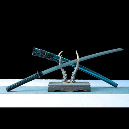 Real Katana Sword – Gray Titanium-Coated Carbon Steel  Blade – Rustproof – High Performance