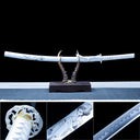 Authentic Katana – Handmade T10 Carbon Steel Blade – White – Full Tang