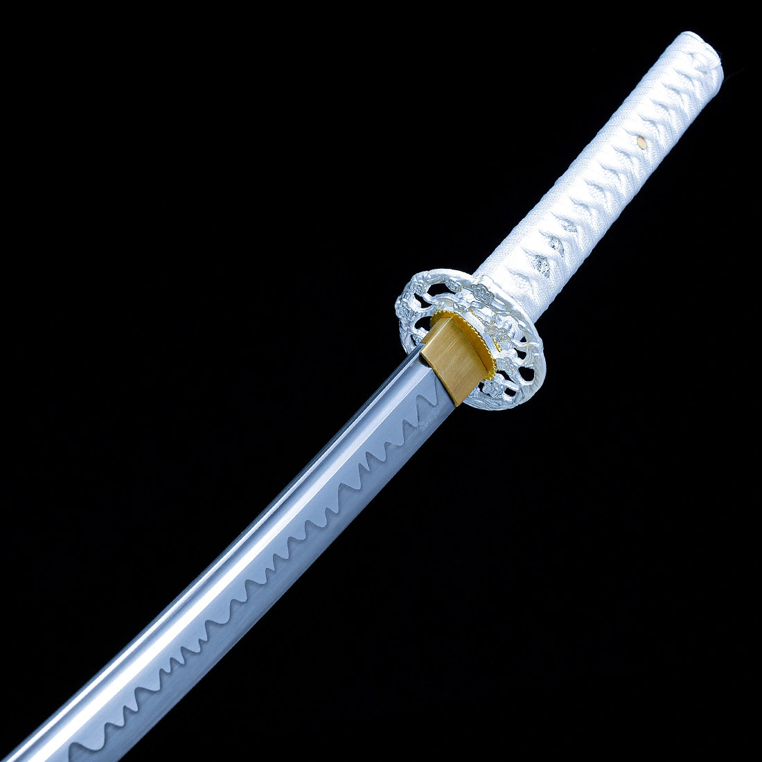 Authentic Katana – Handmade T10 Carbon Steel Blade – White – Full Tang