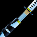Black lacquer saya and white-wrapped tsuka detail of the Okita Souji katana