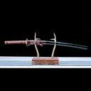 Handmade Katana Sword – Real T10 Steel Clay Tempering Willow Leaf Blade – Black – Full Tang – Battle Ready
