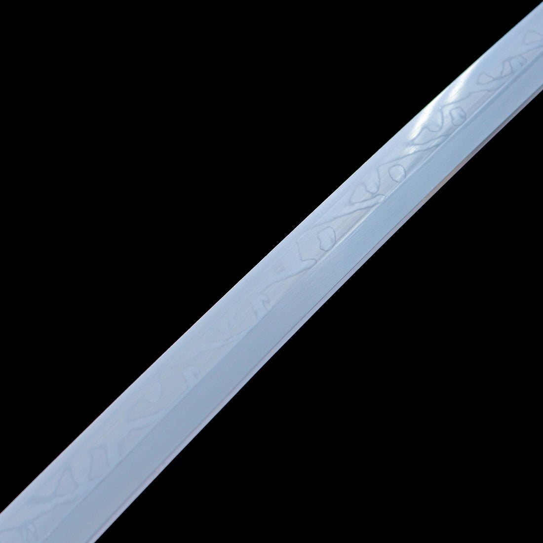Handmade Katana Sword – Real T10 Steel Clay Tempering Willow Leaf Blade – Black – Full Tang – Battle Ready
