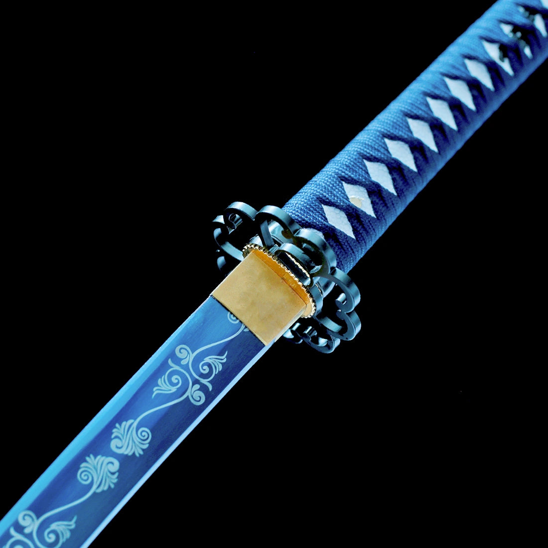 Handmade Samurai Sword – Blue T10 Carbon Steel Blade – Full Tang – High Performance