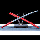 Real Katana Sword – Handmade 1060 Carbon Steel Blade – Full Tang – Red