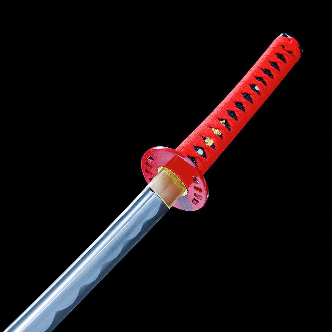 Real Katana Sword – Handmade 1060 Carbon Steel Blade – Full Tang – Red