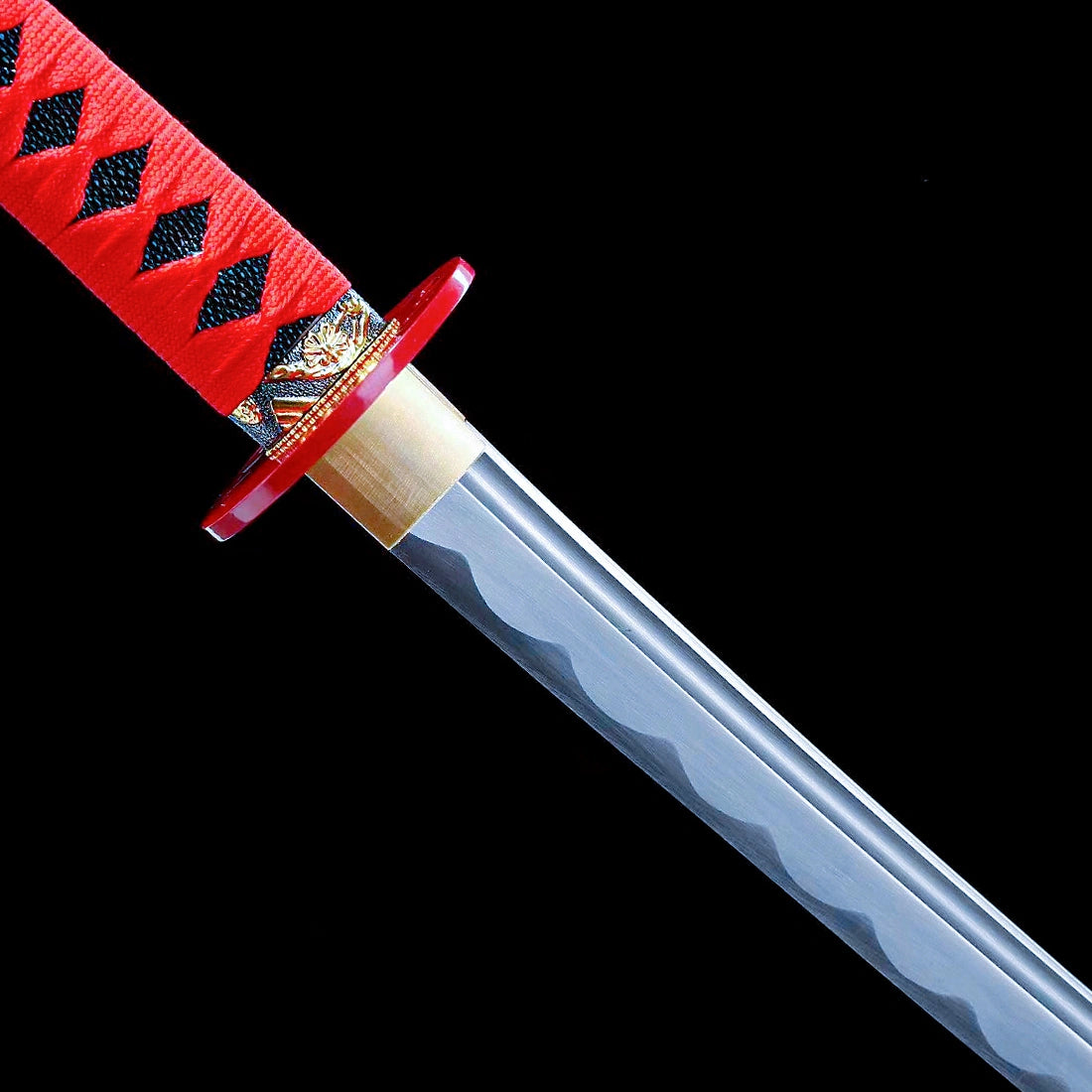 Real Katana Sword – Handmade 1060 Carbon Steel Blade – Full Tang – Red