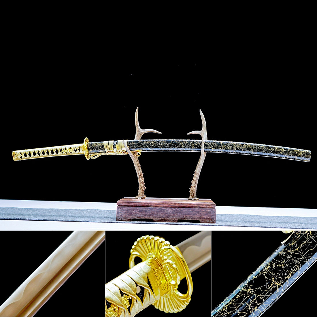 High Performance Real Katana Sword – Handmade Gold 1065 Carbon Steel Blade – Full Tang