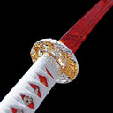 Real Katana Sword – Handmade Red T10 Carbon Steel Blade – Red Scabbard – Full Tang