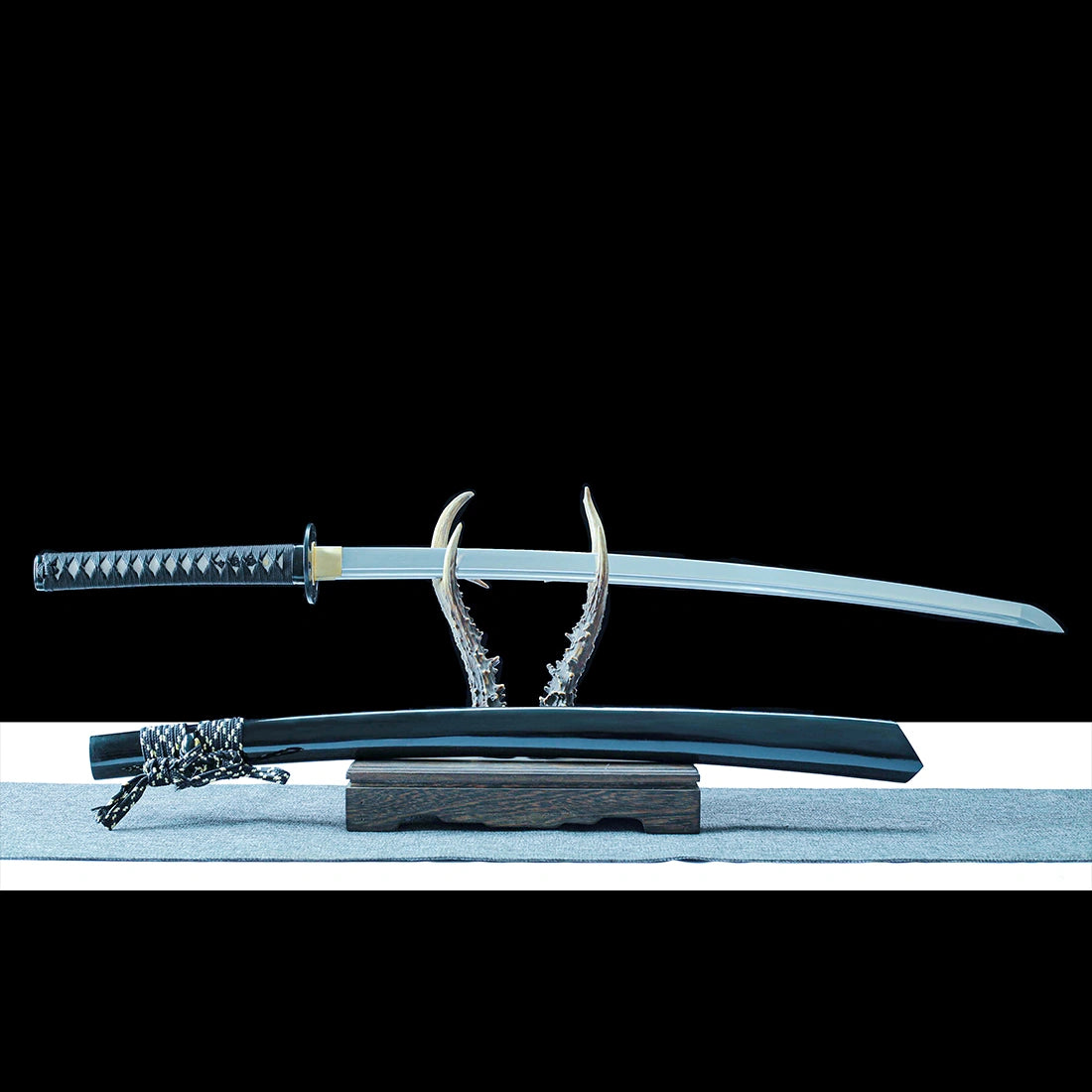 Japanese Naginata Katana – High Performance 1065 Carbon Steel Blade – Black – Full Tang