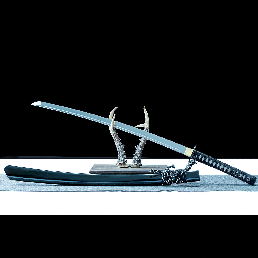 Japanese Naginata Katana – High Performance 1065 Carbon Steel Blade – Black – Full Tang