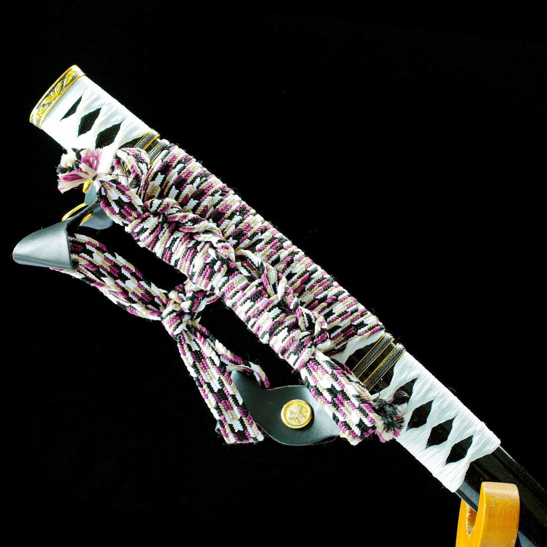 Japanese Tachi Sword – Handmade Red Damascus Pattern Steel Blade – Full Tang – High Performance – Premium Quality