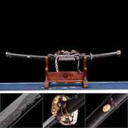 Japanese Tachi – Black – Ebony Wood – Wootz Steel Blade – Battle Ready