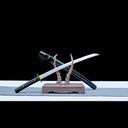 Japanese Wakizashi Sword – Handmade T10 Carbon Steel Blade – Full Tang – Black – Premium Quality