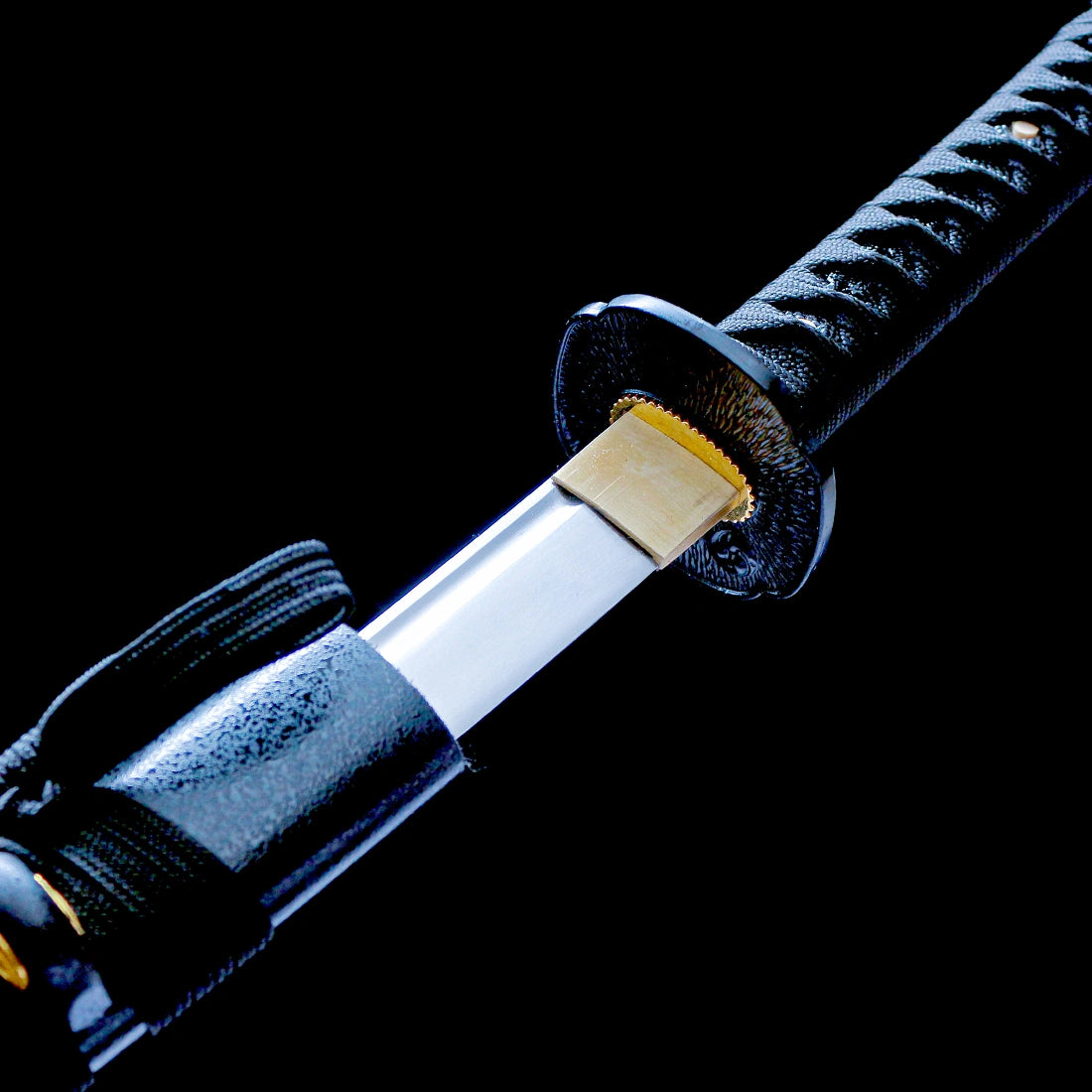 Japanese Wakizashi Sword – Handmade T10 Carbon Steel Blade – Full Tang – Black – Premium Quality
