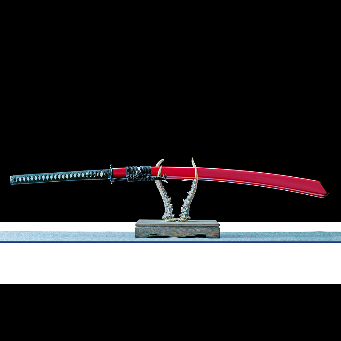 Japanese Naginata Katana – High Performance Manganese Steel Blade – Red – Full Tang