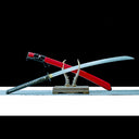 Japanese Naginata Katana – High Performance Manganese Steel Blade – Red – Full Tang