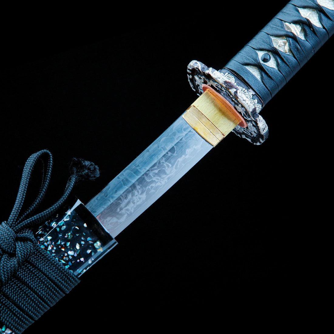 Katana Sword – Handmade Japanese Katana Sword – T10 High Carbon Steel Blade – Black Scabbard