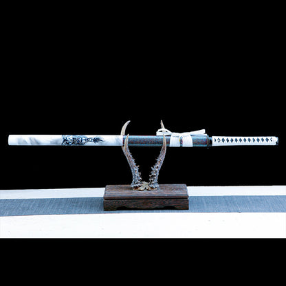 Ninja Sword – Handmade Japanese Ninjato Sword – T10 Carbon Steel Blade – White – High Performance