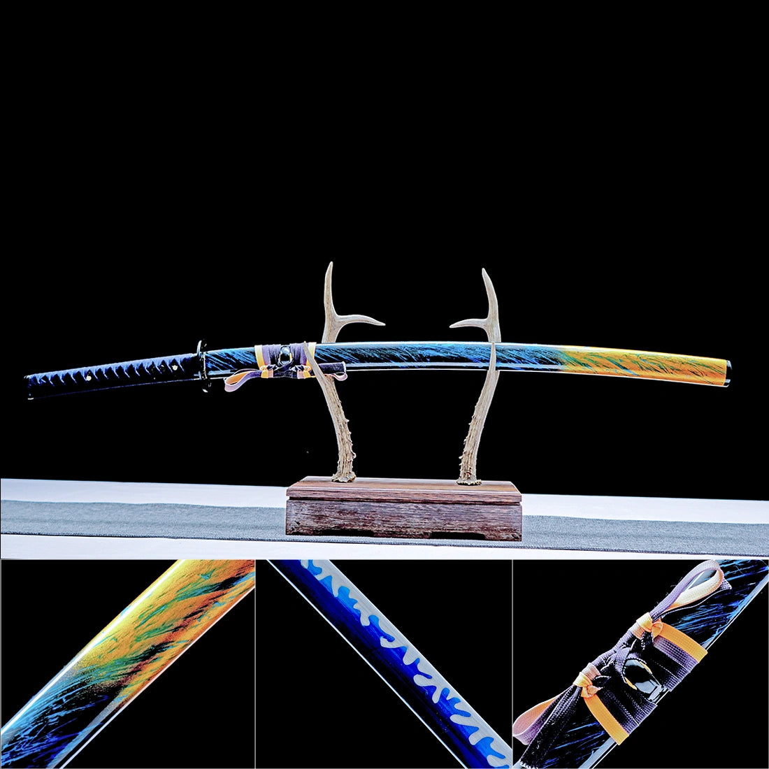 Real Handmade Katana Sword – Blue 1065 Carbon Steel Blade – Full Tang – Premium Quality