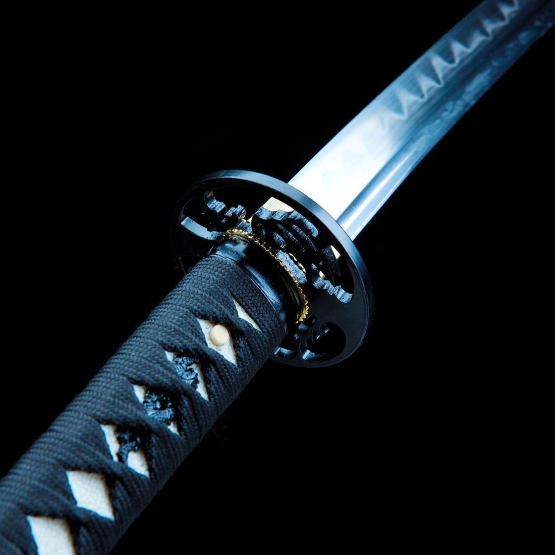 Real Handmade Katana Sword – T10 Carbon Steel Blade – Full Tang – Black – Collector’s Edition