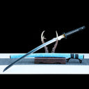 Real Handmade Katana Sword – T10 Carbon Steel Blade – Full Tang – Blue – High Performance