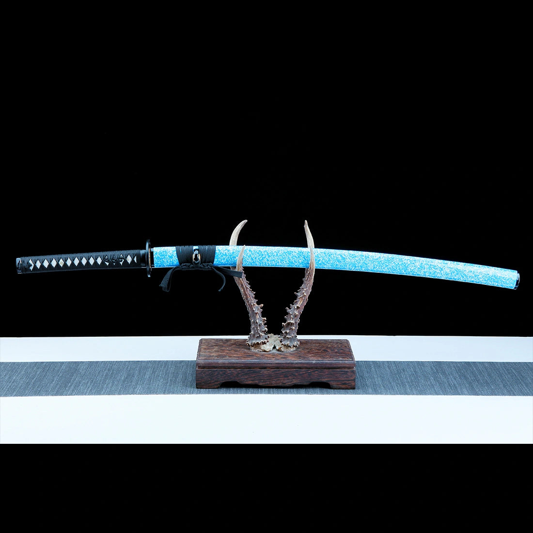 Real Handmade Katana Sword – T10 Carbon Steel Blade – Full Tang – Blue – High Performance