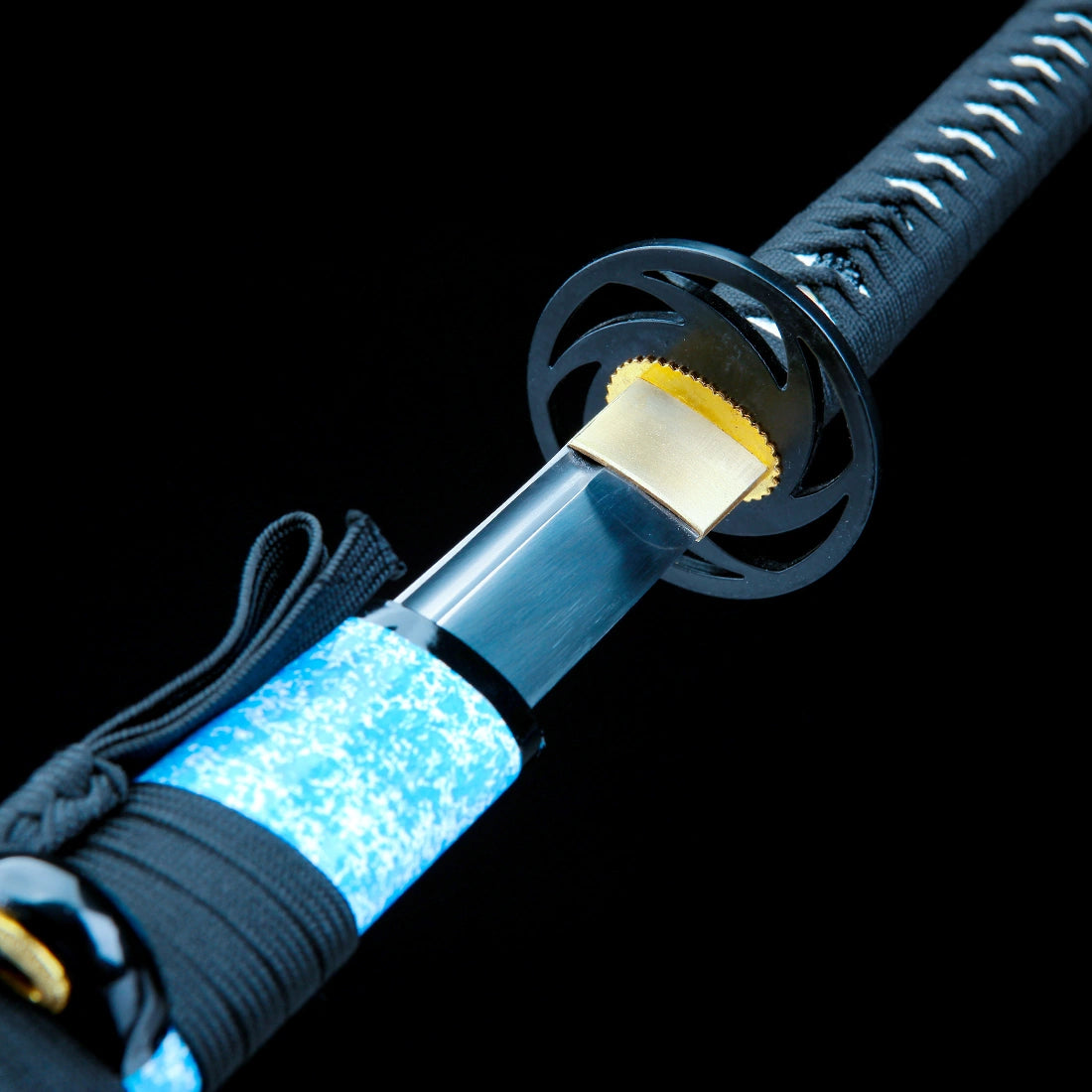 Real Handmade Katana Sword – T10 Carbon Steel Blade – Full Tang – Blue – High Performance