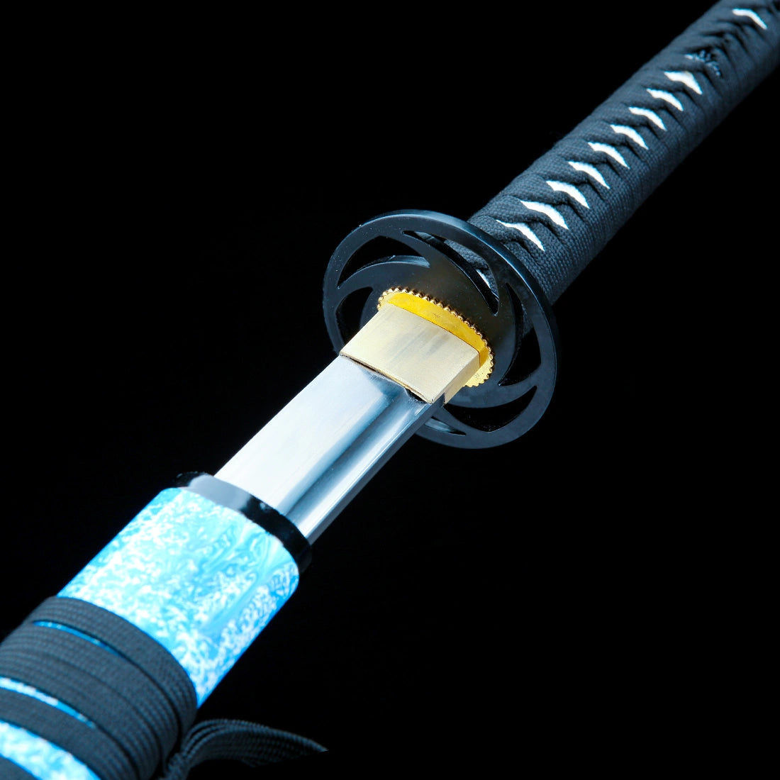 Real Handmade Katana Sword – T10 Carbon Steel Blade – Full Tang – Blue – High Performance