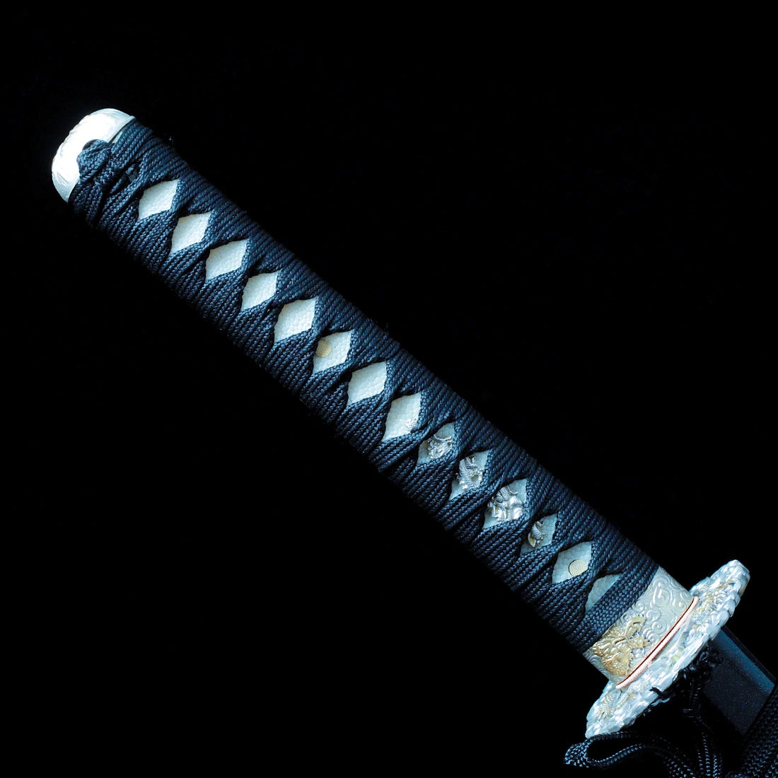 Real Handmade Katana Sword – T10 Steel Clay-Tempered Blade – Full Tang – Black – Collector’s Edition