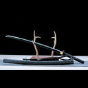 Real Japanese Katana Sword – Handmade 1065 Steel Blade – Black – Back Strap – Premium Quality