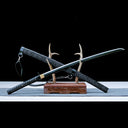 Real Japanese Katana Sword – Handmade 1065 Steel Blade – Black – Back Strap – Premium Quality