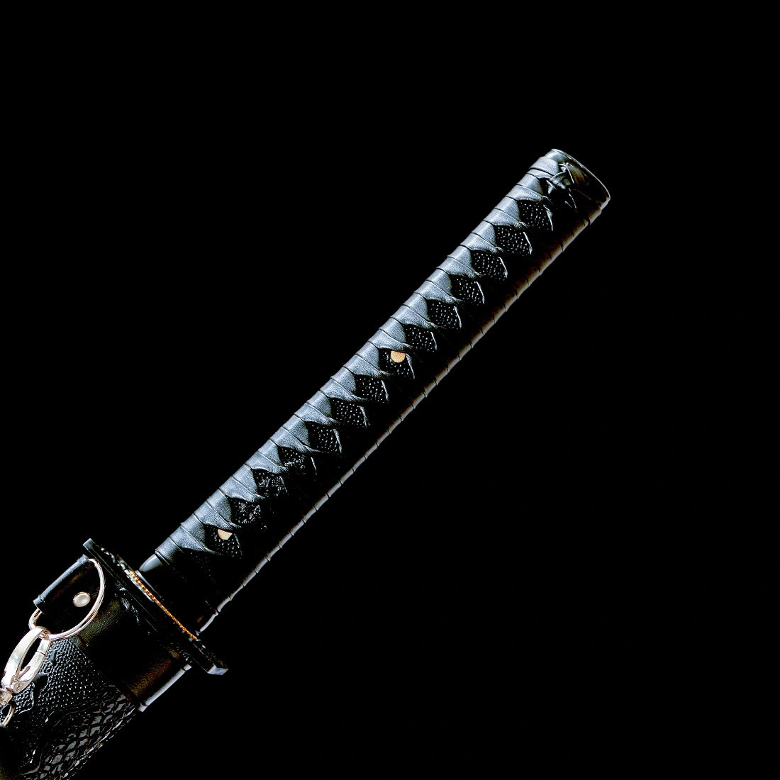 Real Japanese Katana Sword – Handmade 1065 Steel Blade – Black – Back Strap – Premium Quality