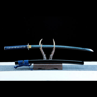 Real Japanese Katana Sword – Handmade T10 Carbon Steel Blade – Black – Full Tang – Premium Quality