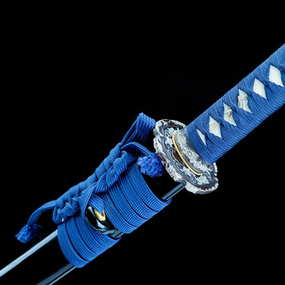 Real Japanese Katana Sword – Handmade T10 Carbon Steel Blade – Black – Full Tang – Premium Quality